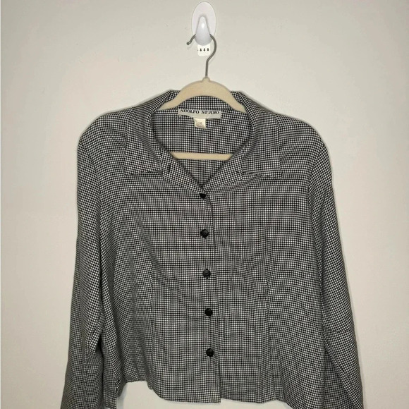 Adolfo Studio Vintage houndstooth cropped button down jacket - Picture 14 of 16